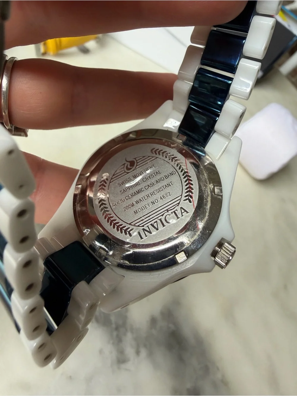 Invicta Ceramics Unisex Blue & White Ceramic Pro Divers Watch Model 4686
